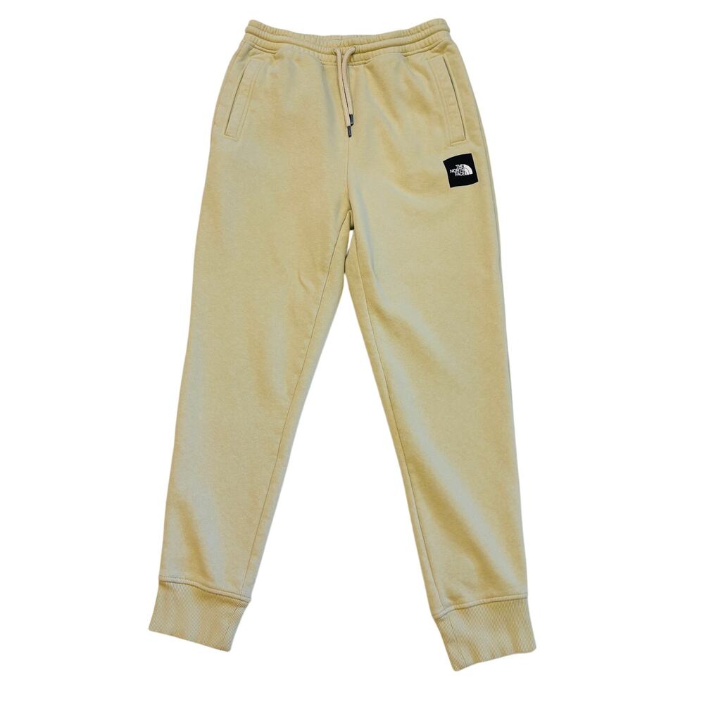 The North Face Sweatpants Mens Size Small Cream Core Jogger Fleece Lined Cuffed